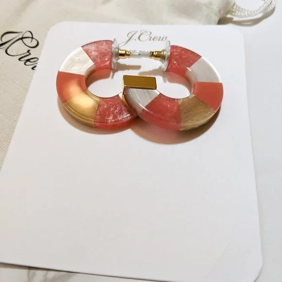 J.Crew Made-in-Italy Mixed Acetate Hoop Earrings - Picture 6 of 8